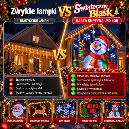 Świąteczny Blask™ – Kurtyna LED